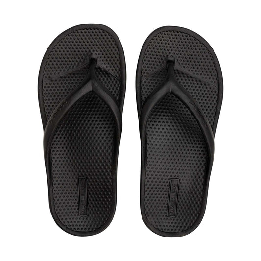 Archline Rebound Orthotic Foam Thongs Arch Support Flip Flops Orthopedic - Black-0