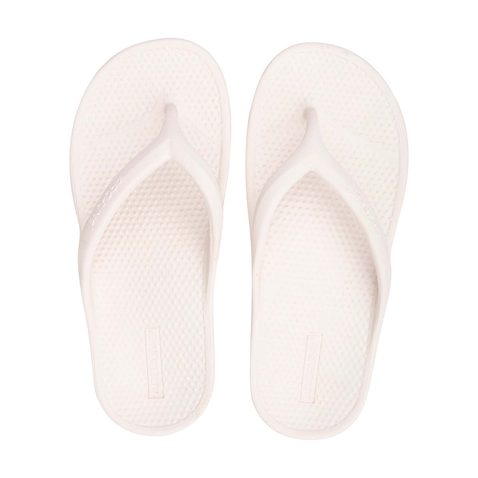 Archline Orthotic Foam Thongs Arch Support Flip Flops Orthopedic Rebound - White-0