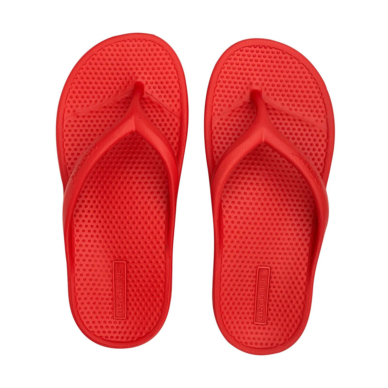 Archline Orthotic Foam Thongs Arch Support Flip Flops Orthopedic Rebound - Red-0