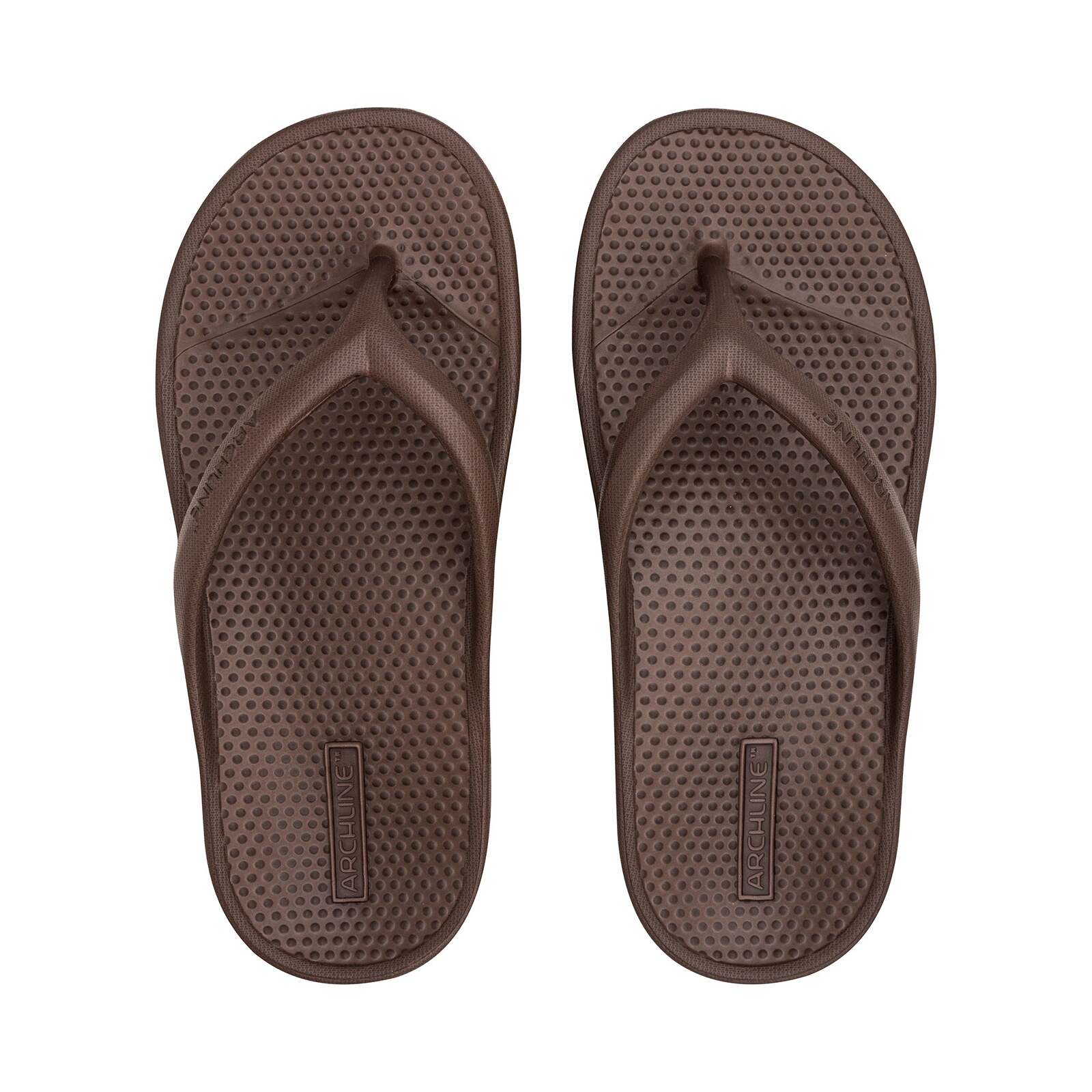 Archline Orthotic Foam Thongs Arch Support Flip Flops Orthopedic Rebound - Brown-0