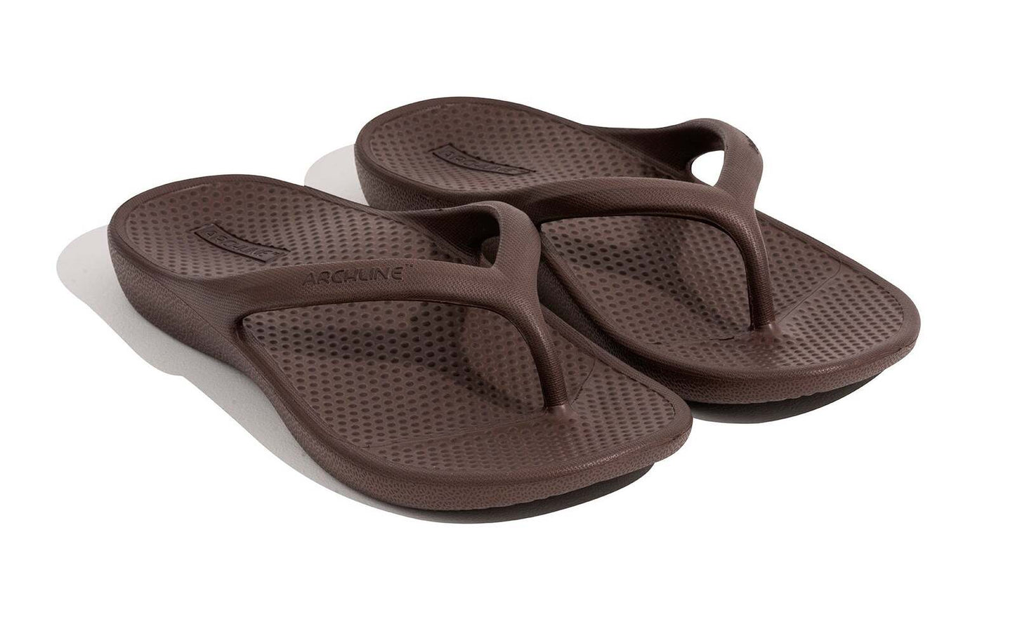 Archline Orthotic Foam Thongs Arch Support Flip Flops Orthopedic Rebound - Brown-3