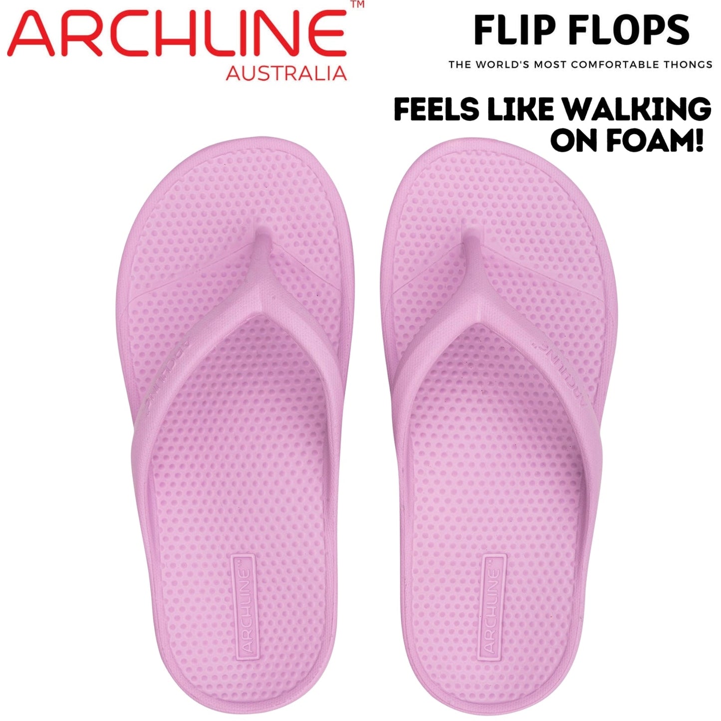 Archline Orthotic Foam Thongs Arch Support Flip Flops Orthopedic Rebound - Lilac-1