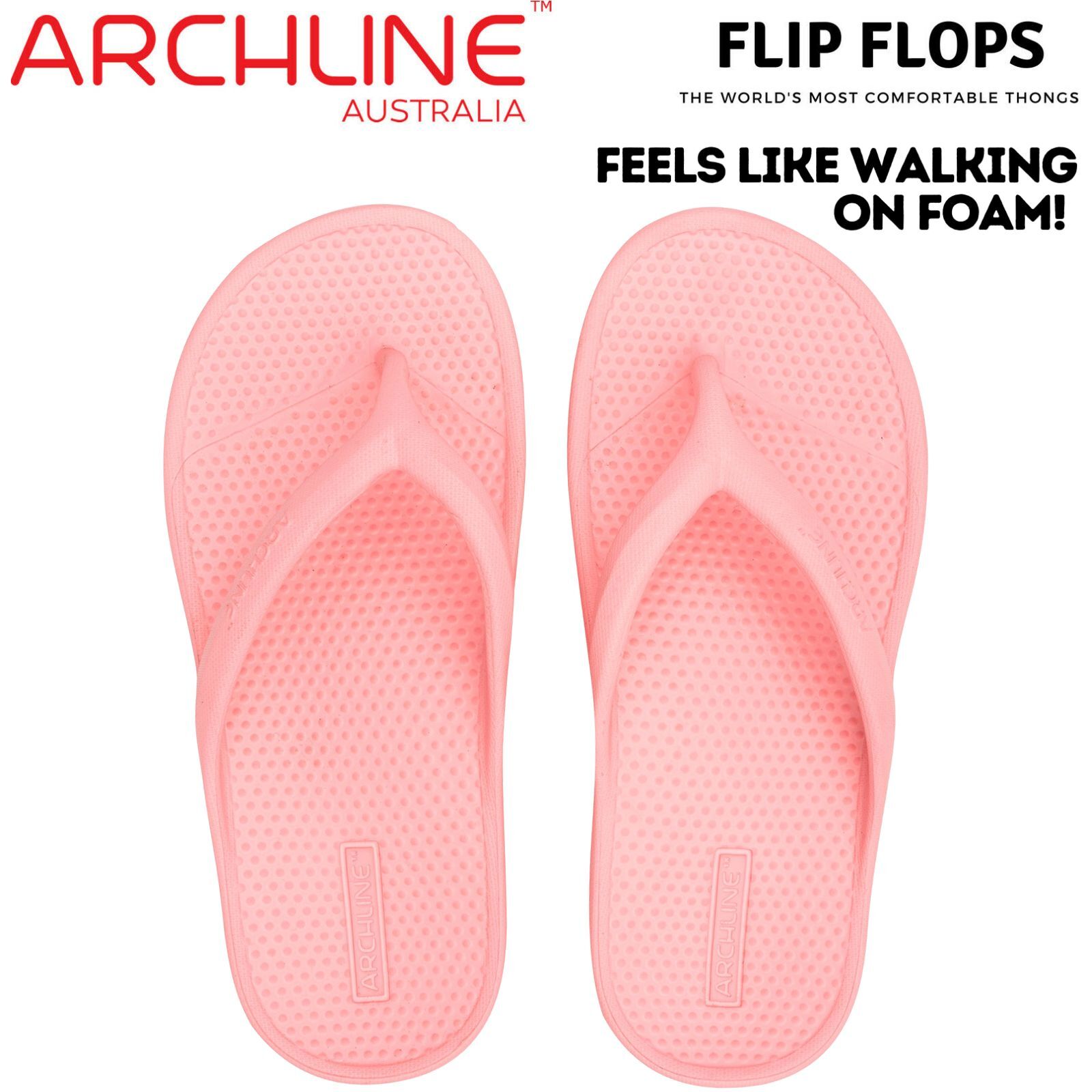 Archline Orthotic Foam Thongs Arch Support Flip Flops Orthopedic Rebound - Pink-1