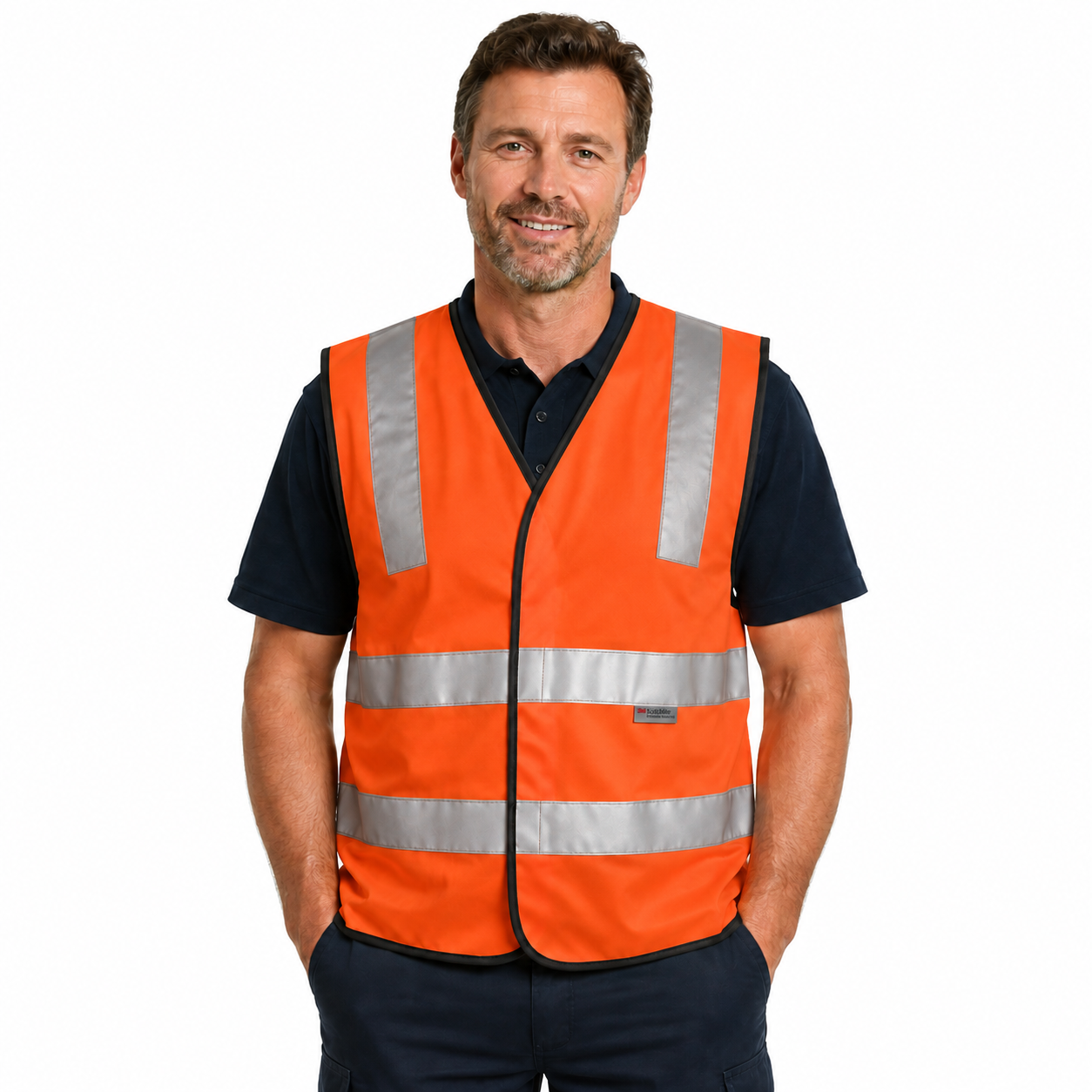 3M Reflective Tape Hi Vis Safety VEST Workwear Night & Day Use Safety Visibility - Orange