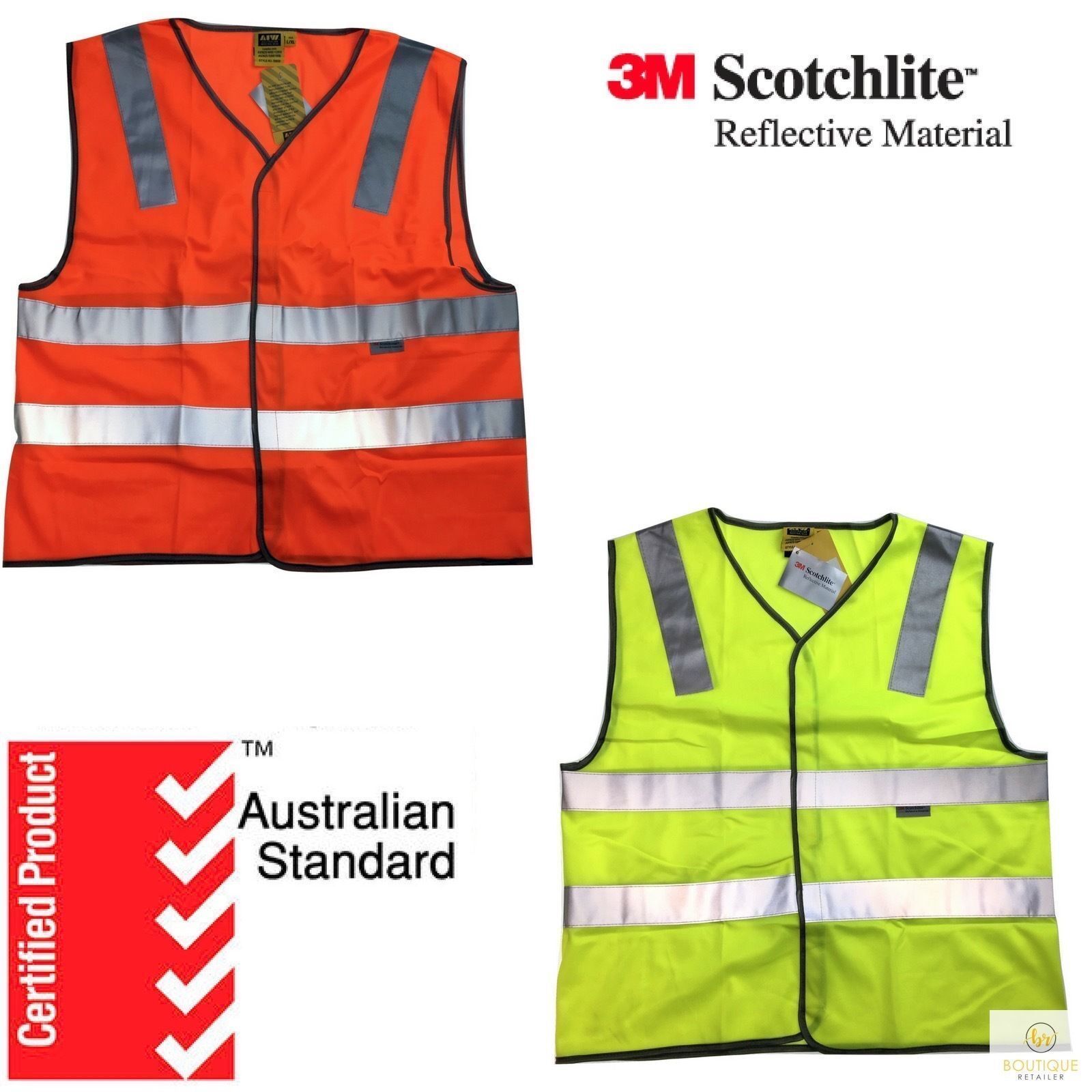 3M Reflective Tape Hi Vis Safety VEST Workwear Night & Day Use Safety Visibility-1