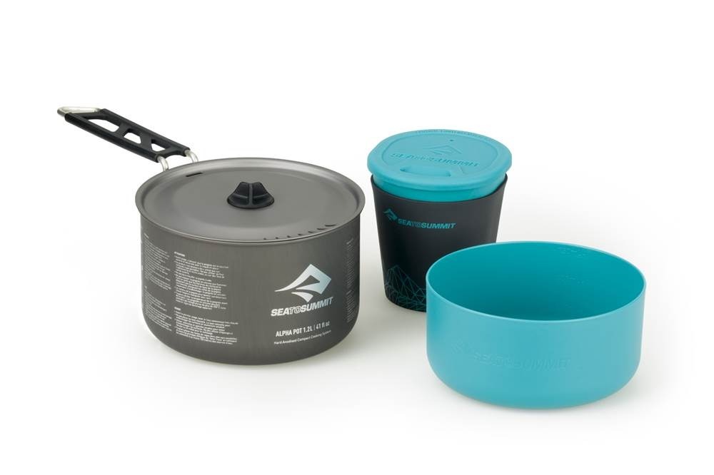 Sea to Summit Alpha Cookset 1.1 - One Person Lightweight Camping Cookware - Blue-1