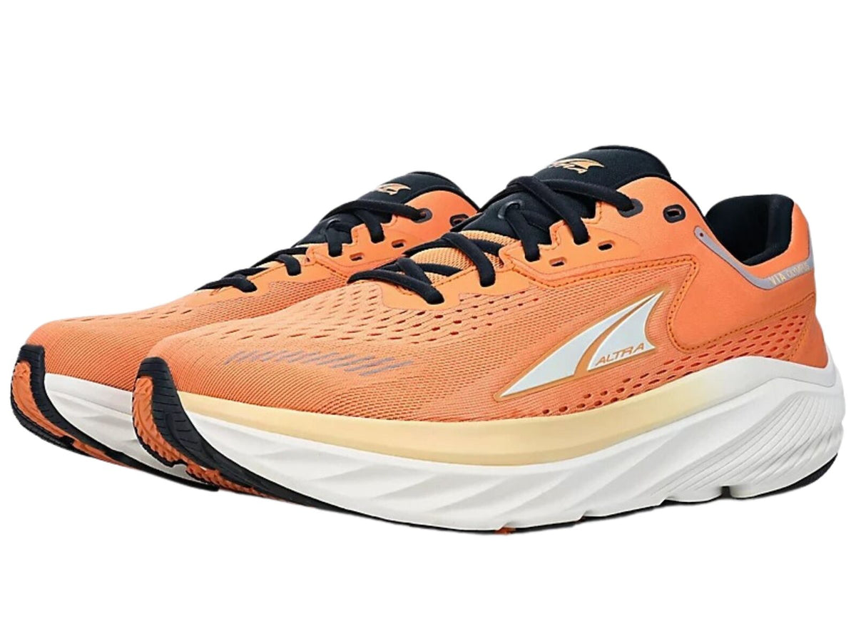 Altra VIA Olympus Mens Road Running Shoes Max Cushion in Black/Orange – US 10
