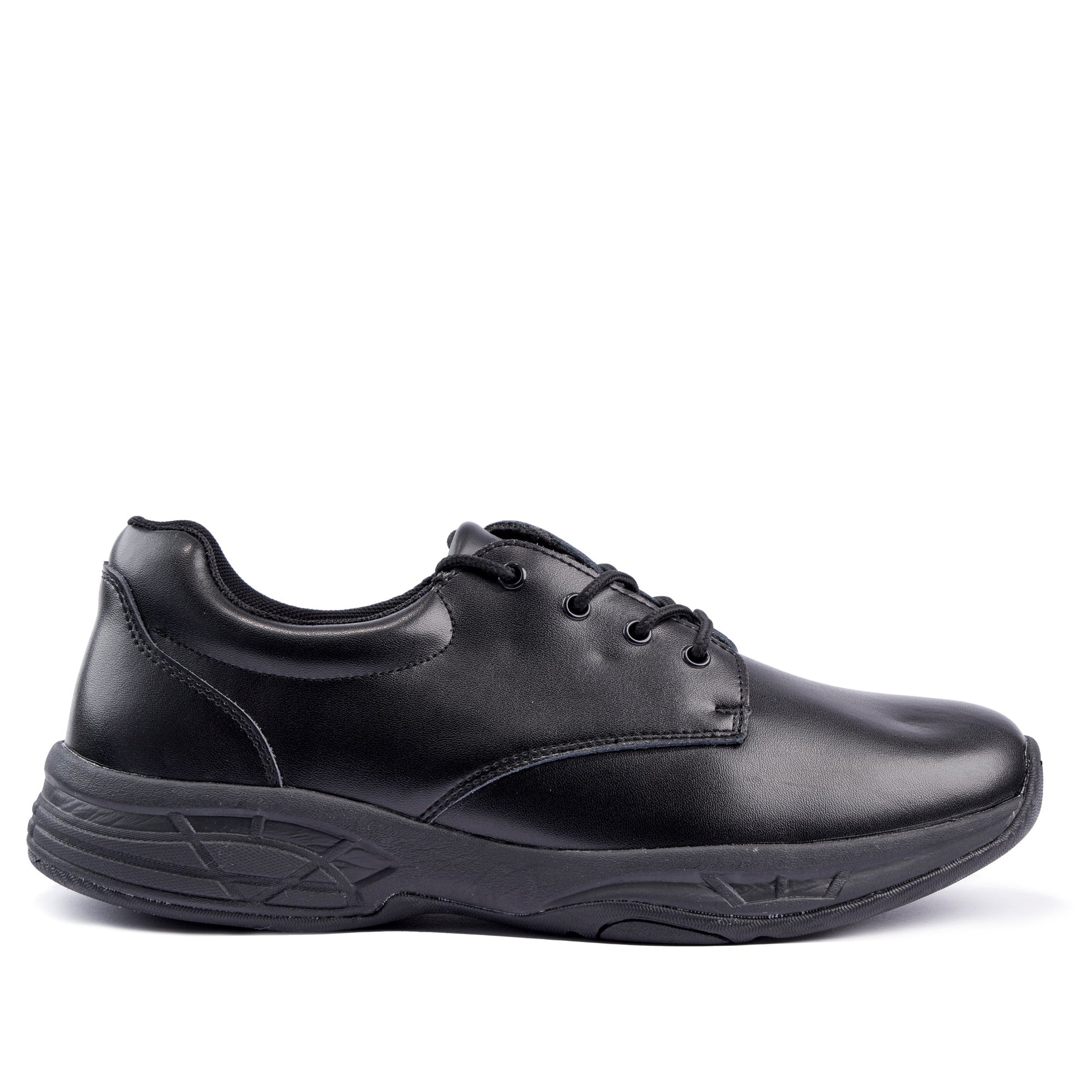 Alex Junior Leather  Lace Up School Shoe - Black-0
