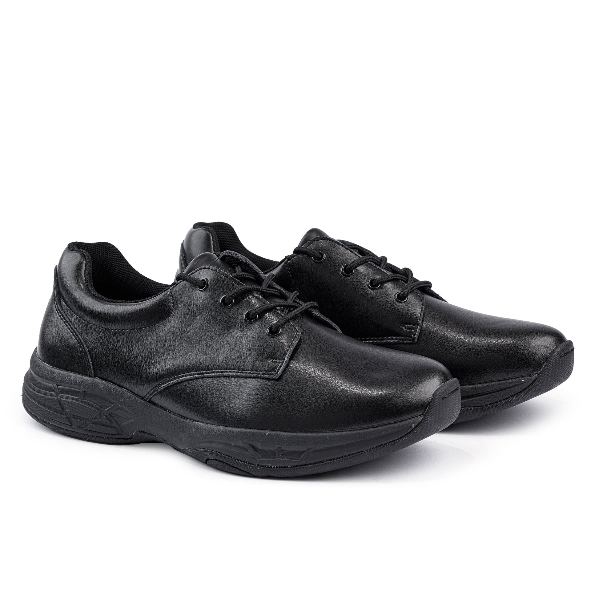 Alex Junior Leather  Lace Up School Shoe - Black-2