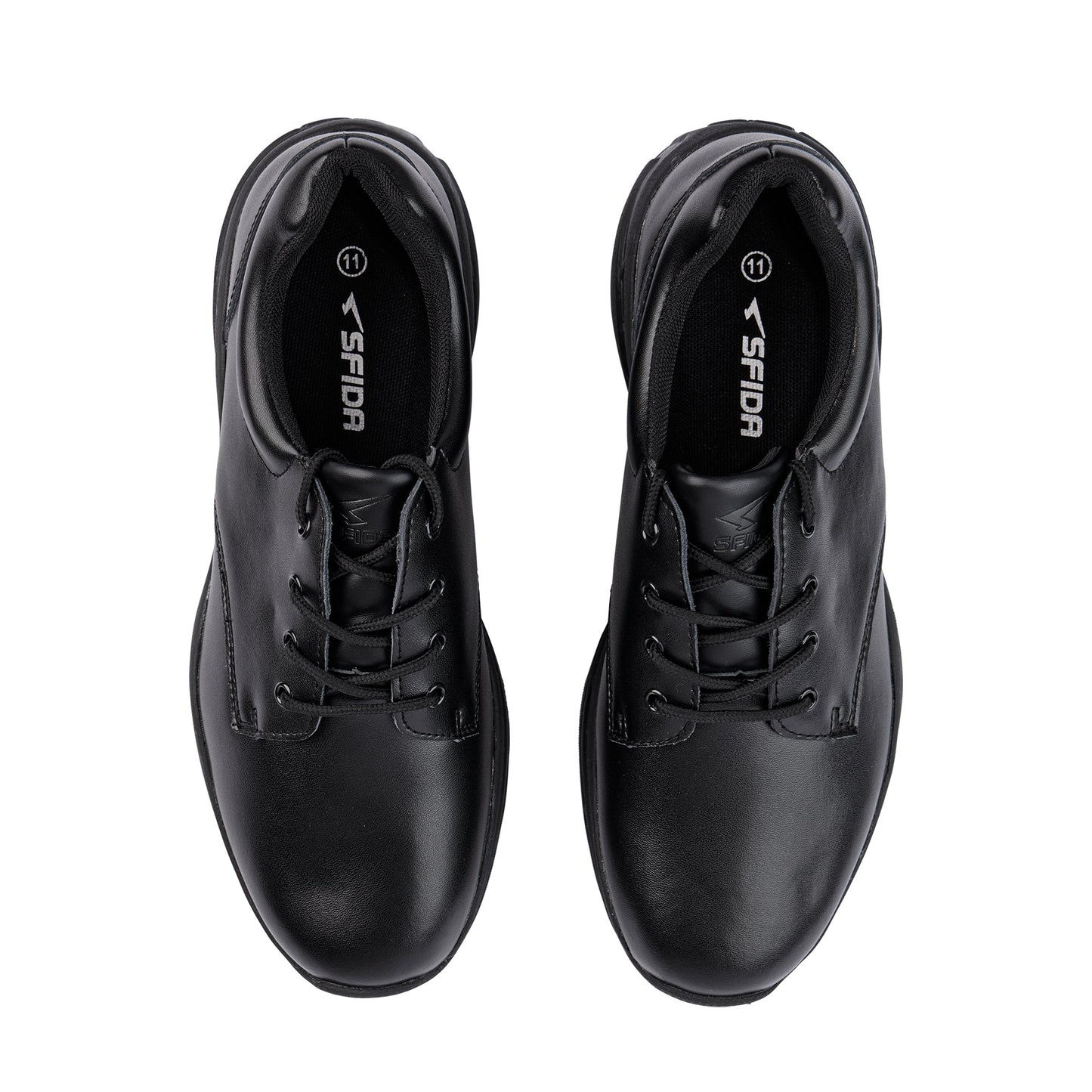 Alex Junior Leather  Lace Up School Shoe - Black-1