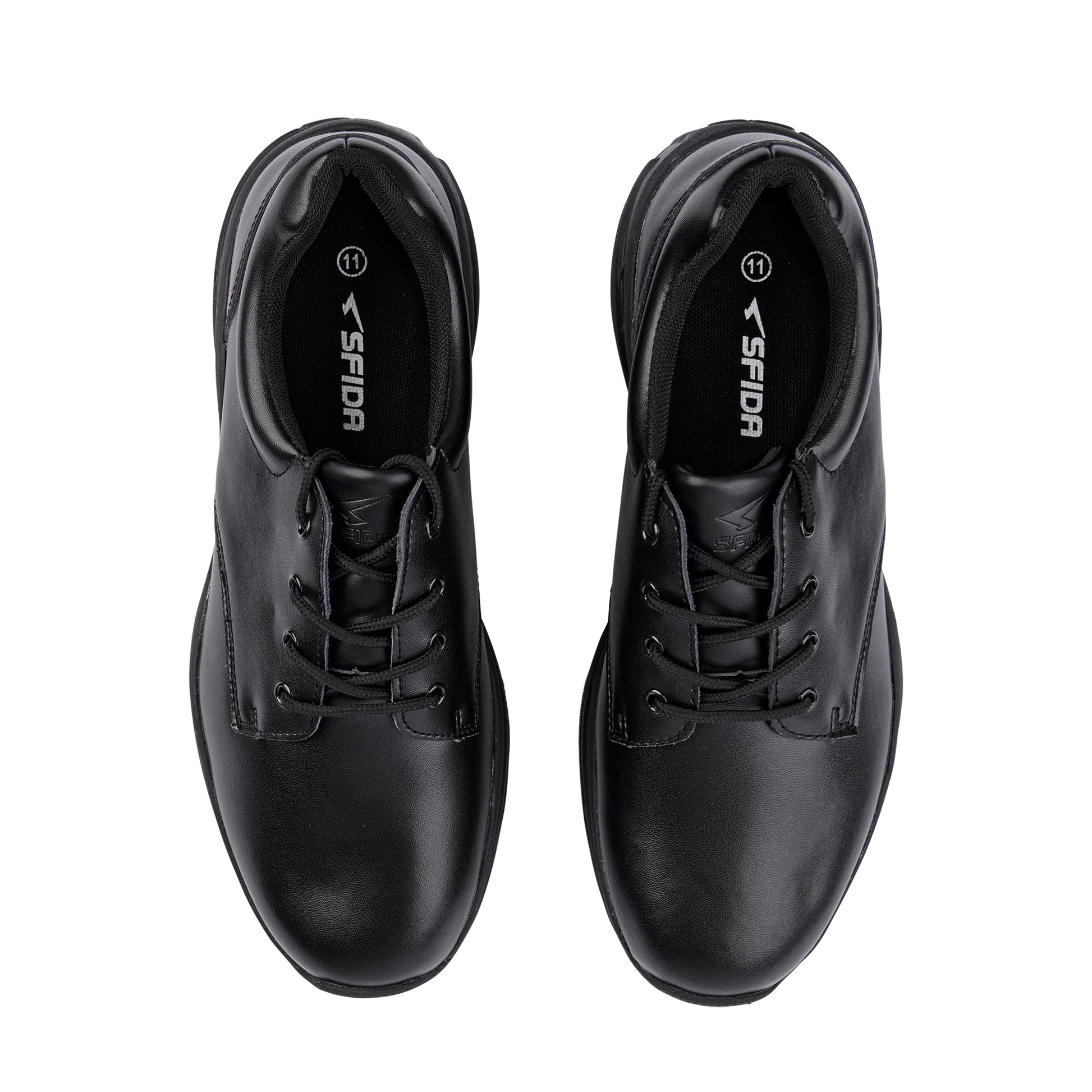 Alex Junior Leather  Lace Up School Shoe - Black-1
