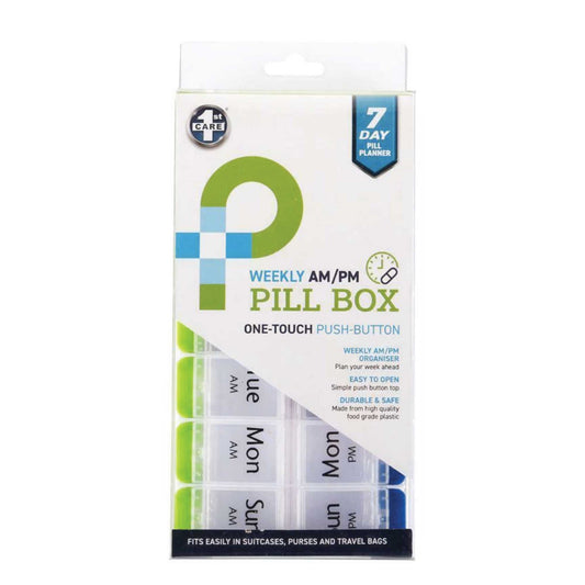 AM/PM Weekly Pill Box 7 Day Tablet Medicine Organiser Holder Case 14 Compartment-0