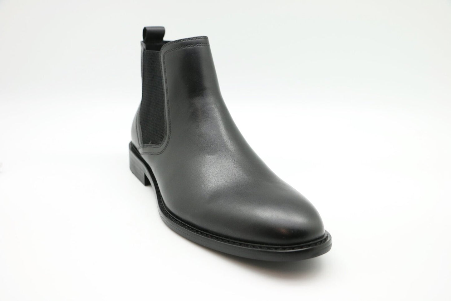 Massa Mens Leather Chelsea Boot Pull On Shoes Anton - Black-3