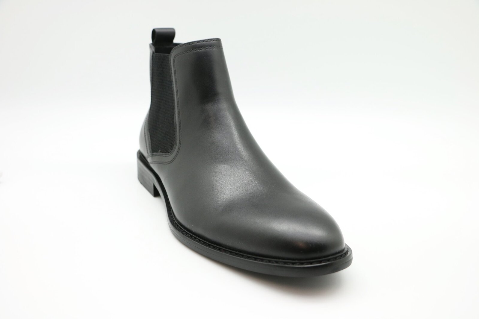 Massa Mens Leather Chelsea Boot Pull On Shoes Anton - Black-3