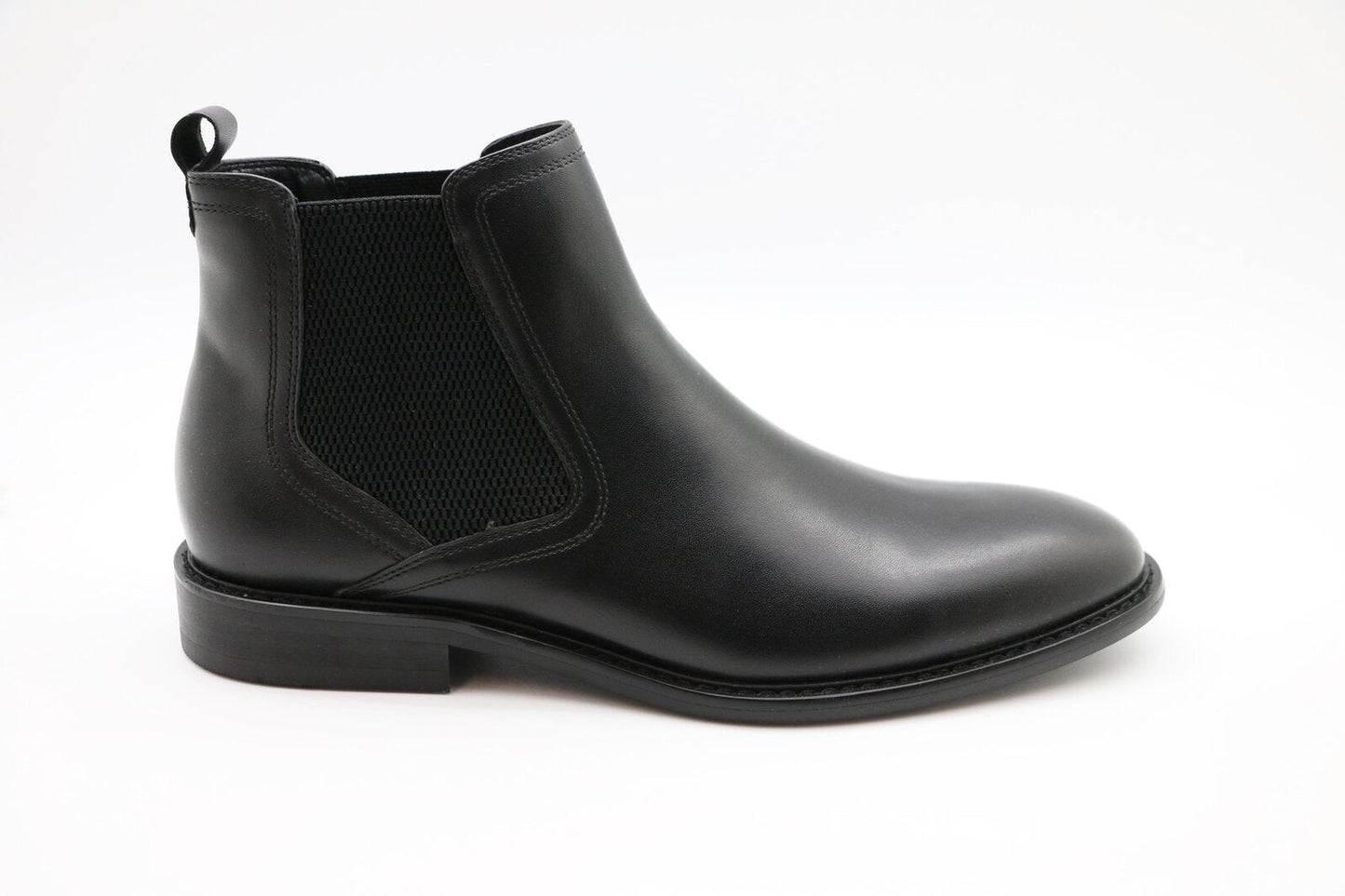 Massa Mens Leather Chelsea Boot Pull On Shoes Anton - Black-1