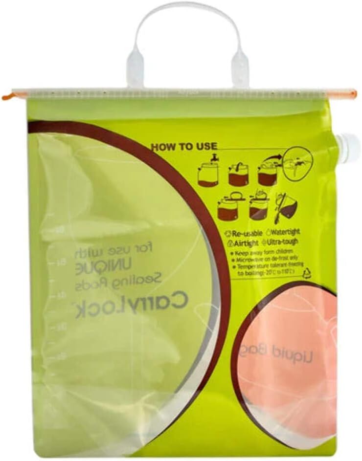 5x 6.5L AnyLock CarryLock Portable Liquid Bag Fishing Water Storage Camping BULK