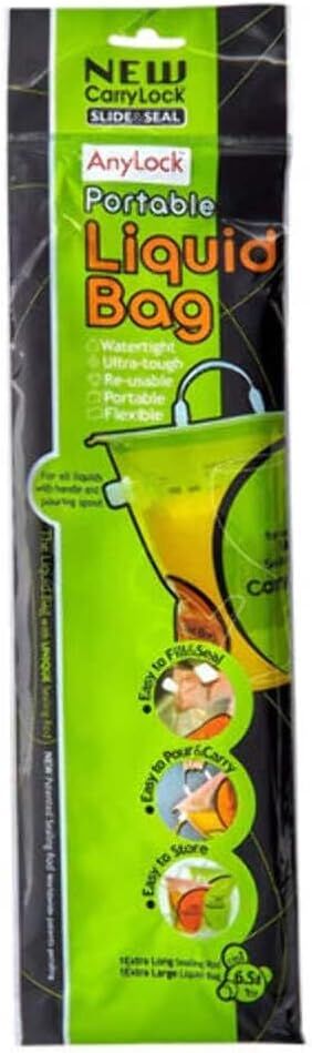 5x 6.5L AnyLock CarryLock Portable Liquid Bag Fishing Water Storage Camping BULK