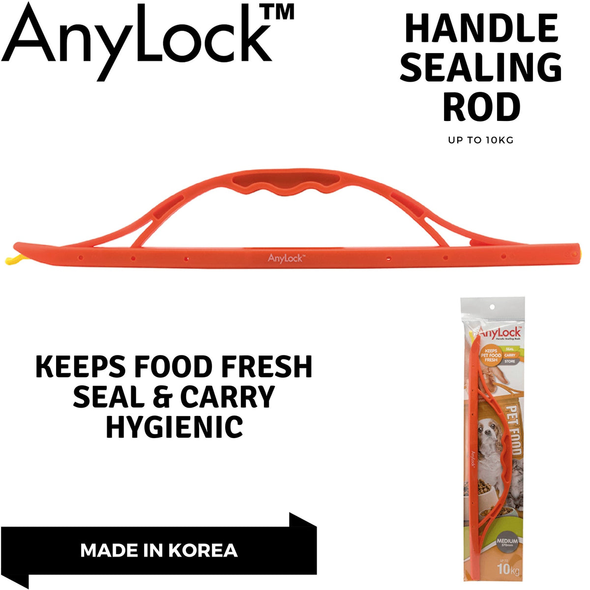 ANYLOCK Handle Sealing Rod 370mm Sealers Reusable Clip Lock Carry Store - Medium