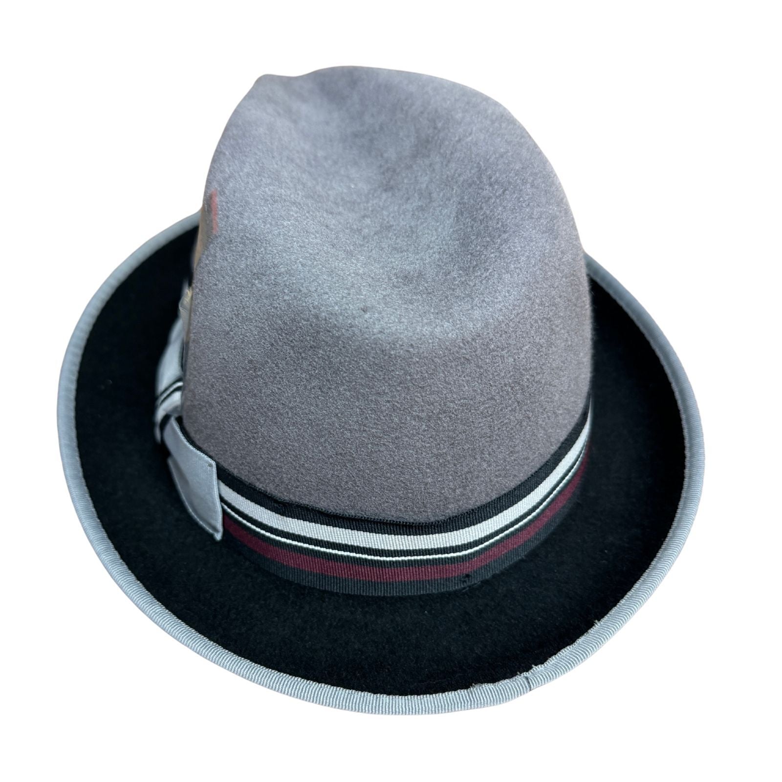 Mens 100% Lana Wool Trilby Fedora Hat in Grey/Black - One Size-3