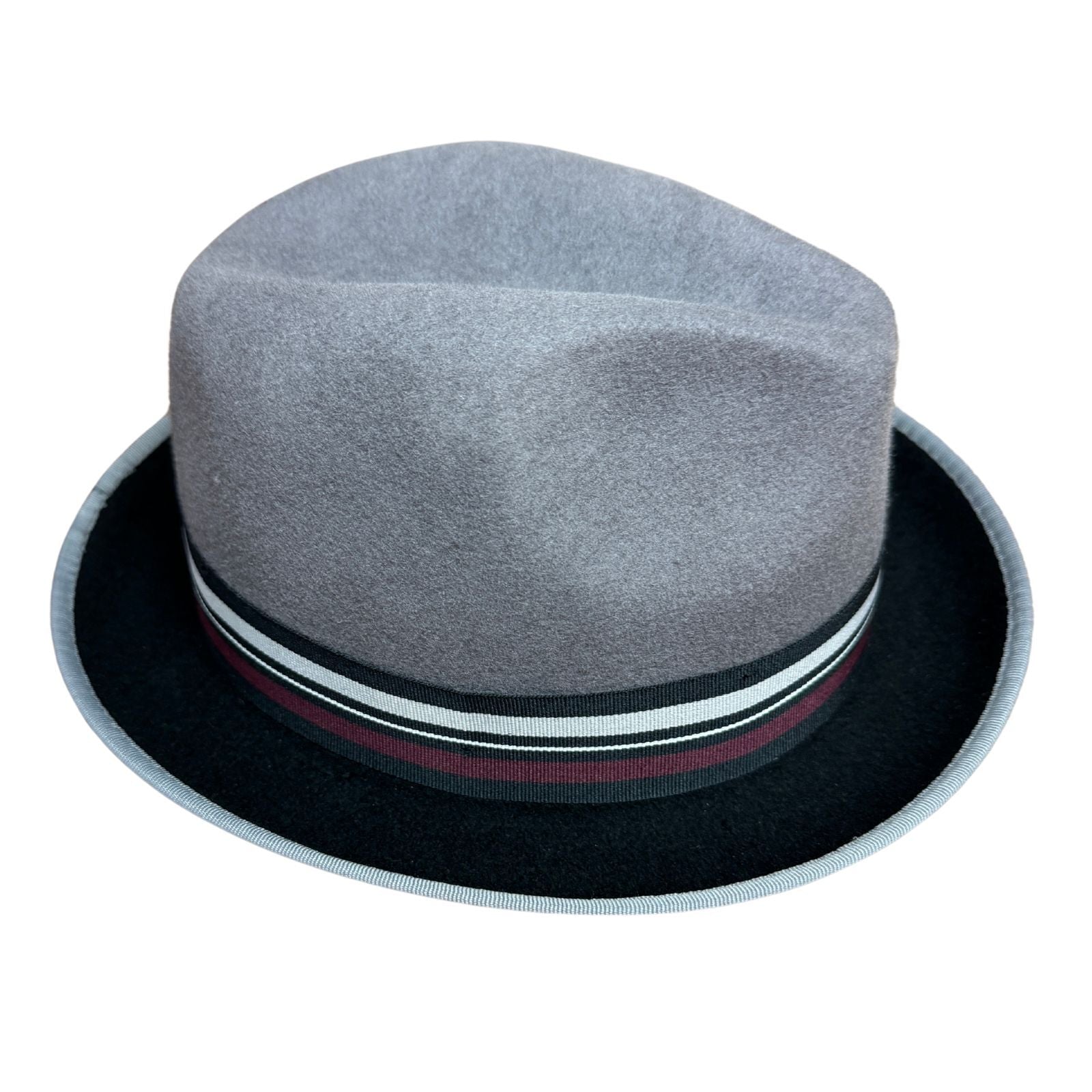 Mens 100% Lana Wool Trilby Fedora Hat in Grey/Black - One Size-4