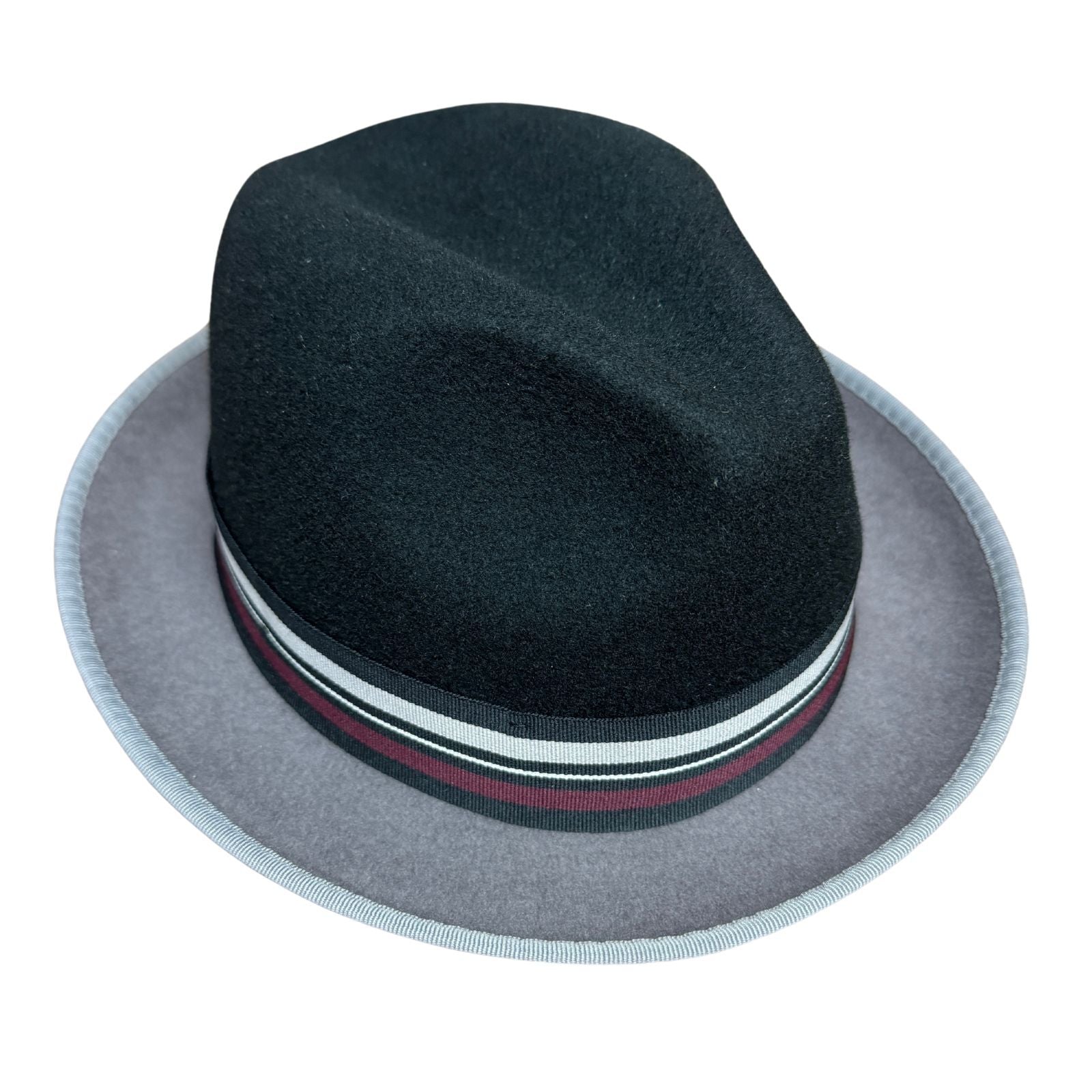Mens 100% Lana Wool Trilby Fedora Hat in Black/Grey - One Size-4