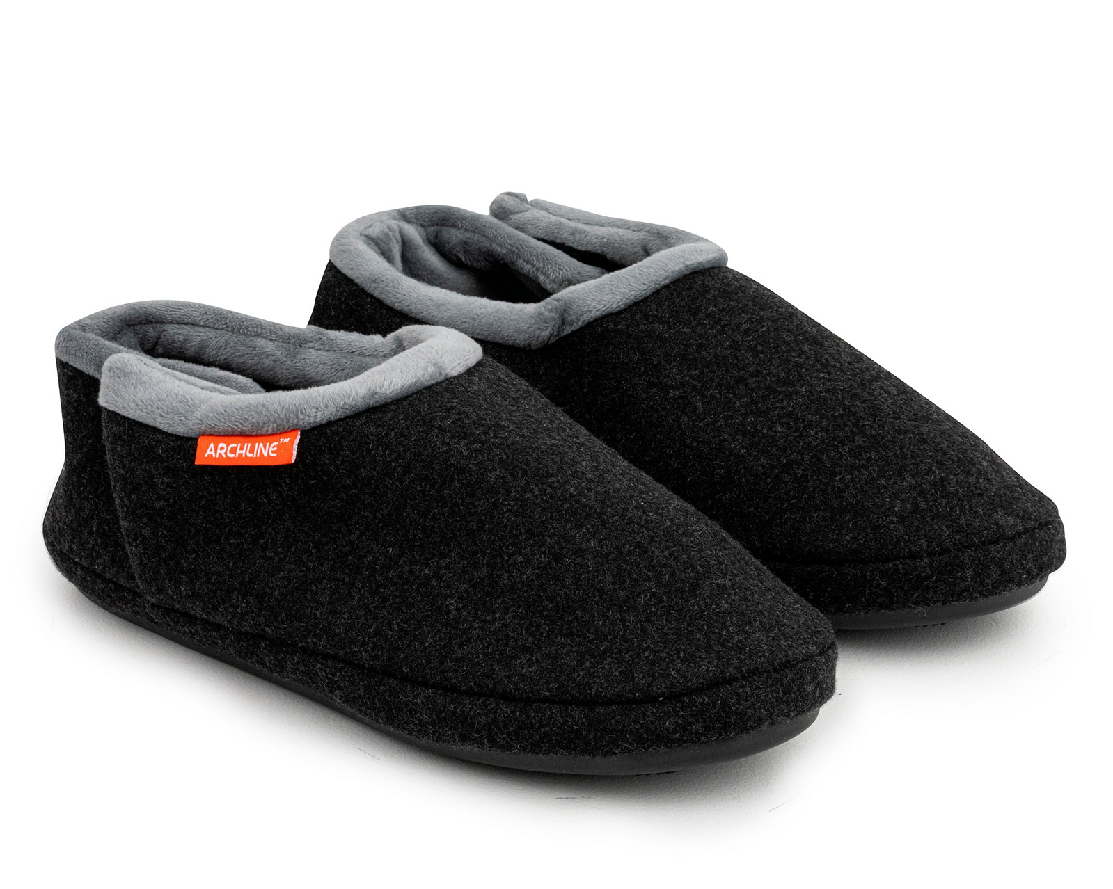 ARCHLINE Orthotic Slippers CLOSED Arch Scuffs Orthopedic Moccasins Shoes in Charcoal Marle-0
