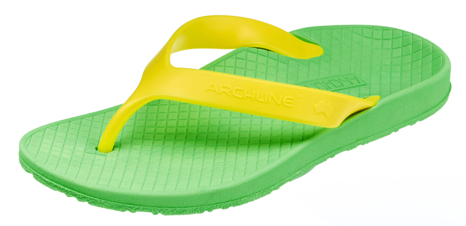 ARCHLINE Orthotic Thongs Arch Support Shoes Footwear Flip Flops Orthopedic - Green/Gold-17