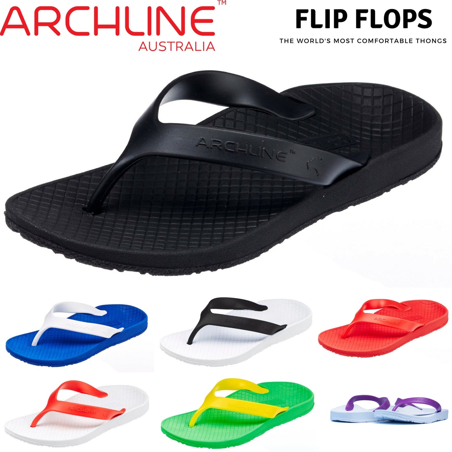 ARCHLINE Orthotic Thongs Arch Support Shoes Footwear Flip Flops Orthopedic - Green/Gold
