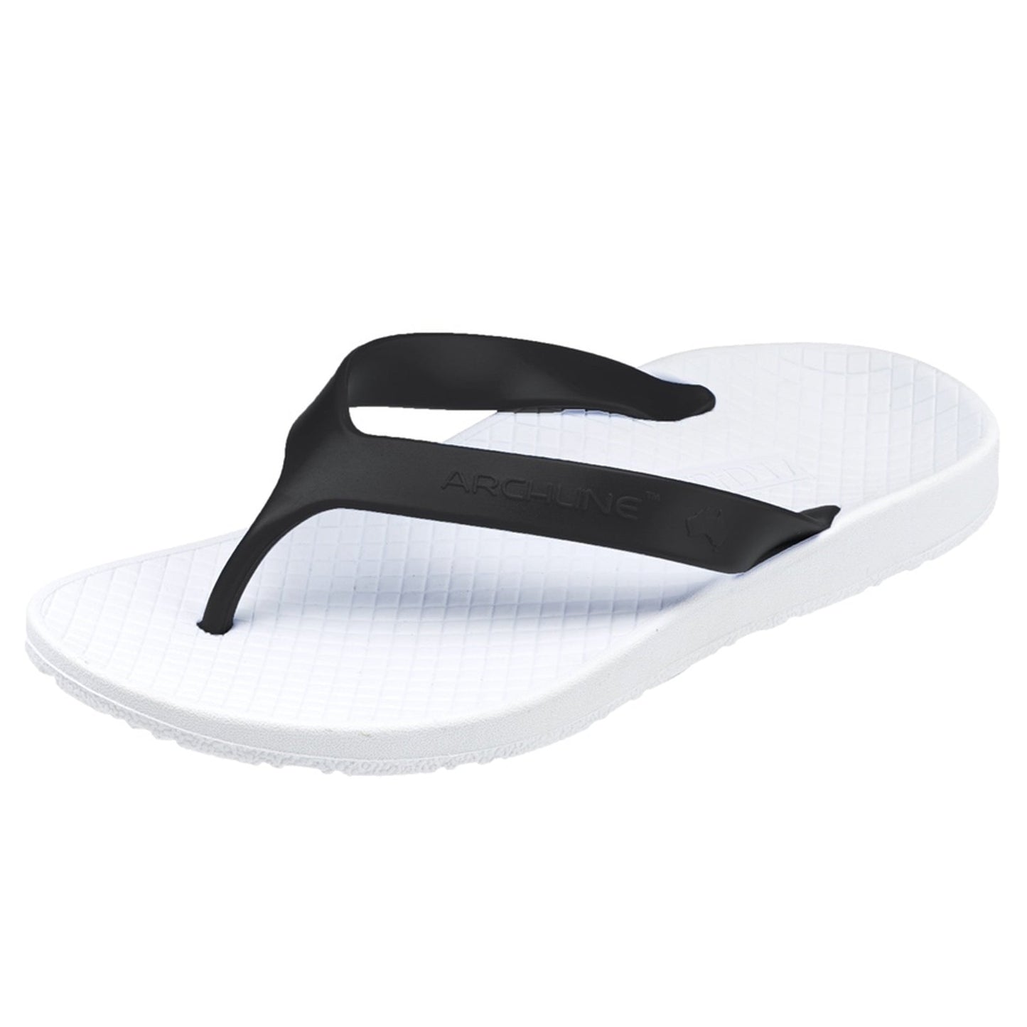 ARCHLINE Orthotic Thongs Arch Support Shoes Footwear Flip Flops Orthopedic - White/Black