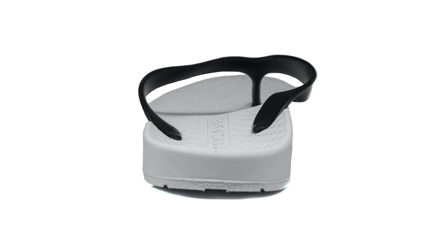 ARCHLINE Orthotic Thongs Arch Support Shoes Footwear Flip Flops Orthopedic - White/Black