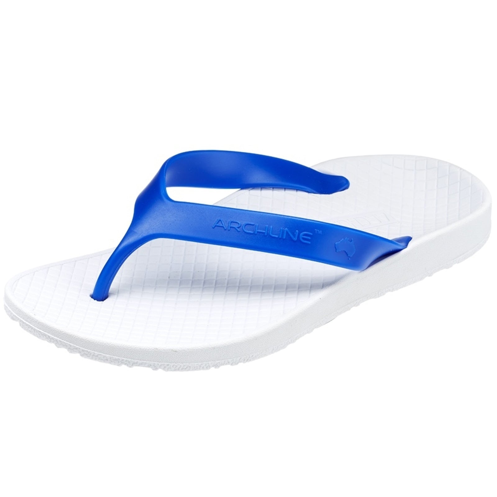 ARCHLINE Orthotic Thongs Arch Support Shoes Footwear Flip Flops Orthopedic - White/Blue-7