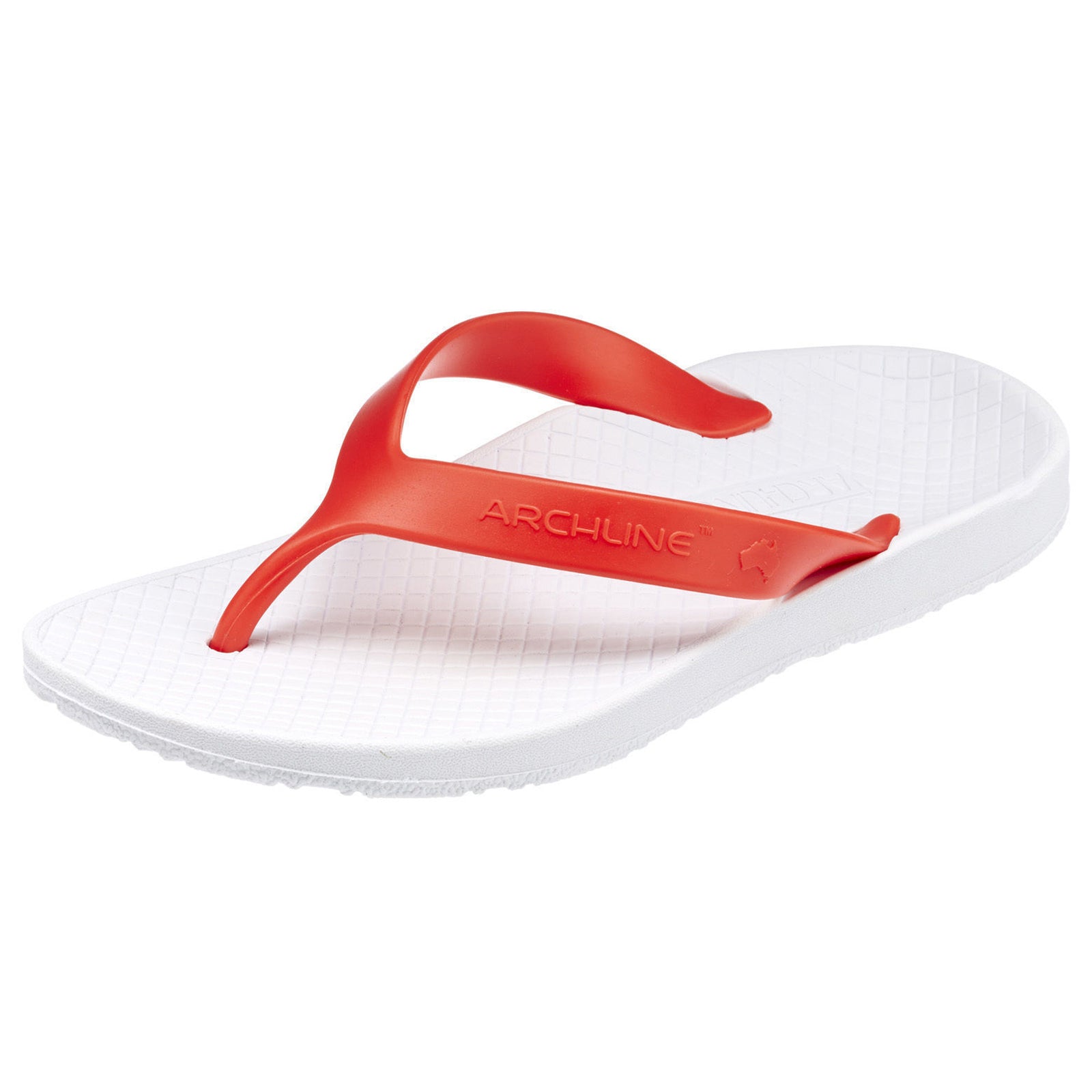 ARCHLINE Orthotic Thongs Arch Support Shoes Footwear Flip Flops Orthopedic - White/Red-0