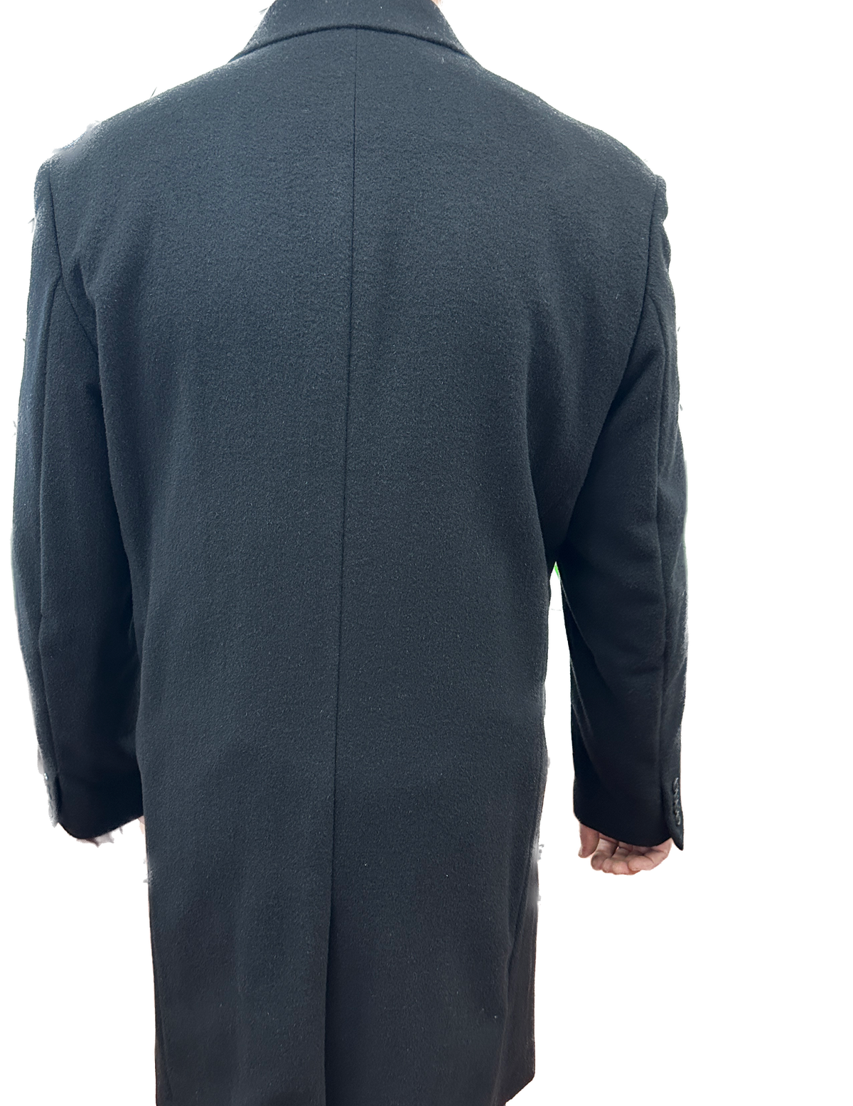 Austin Reed Lapel Trench Coat Jacket Winter Overcoat w/ Cashmere - Black