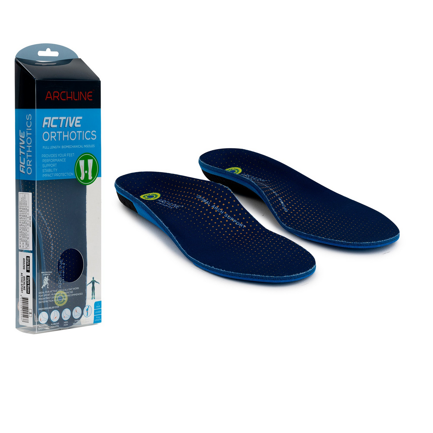 Archline Active Orthotics Full Length Arch Support Relief Insoles - For Hiking & Outdoors-0