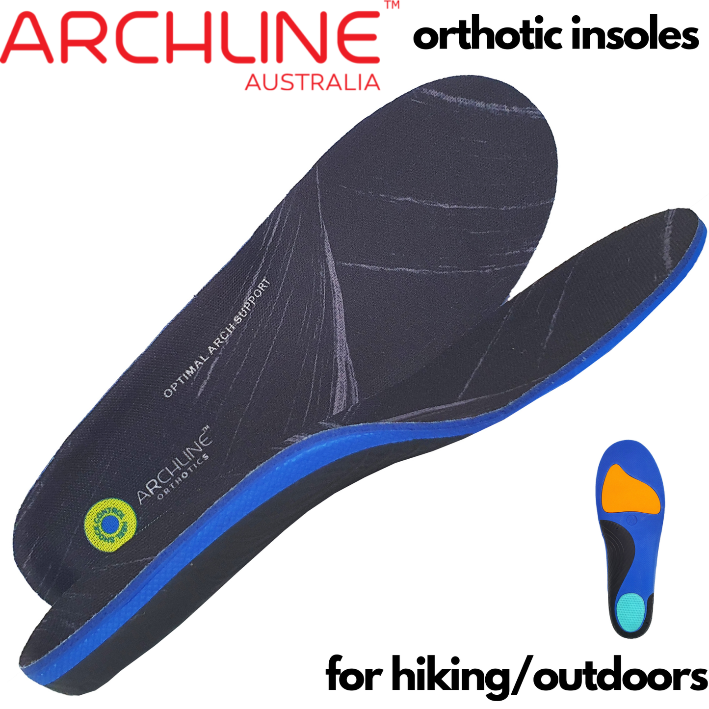 Archline Active Orthotics Full Length Arch Support Relief Insoles - For Hiking & Outdoors-1