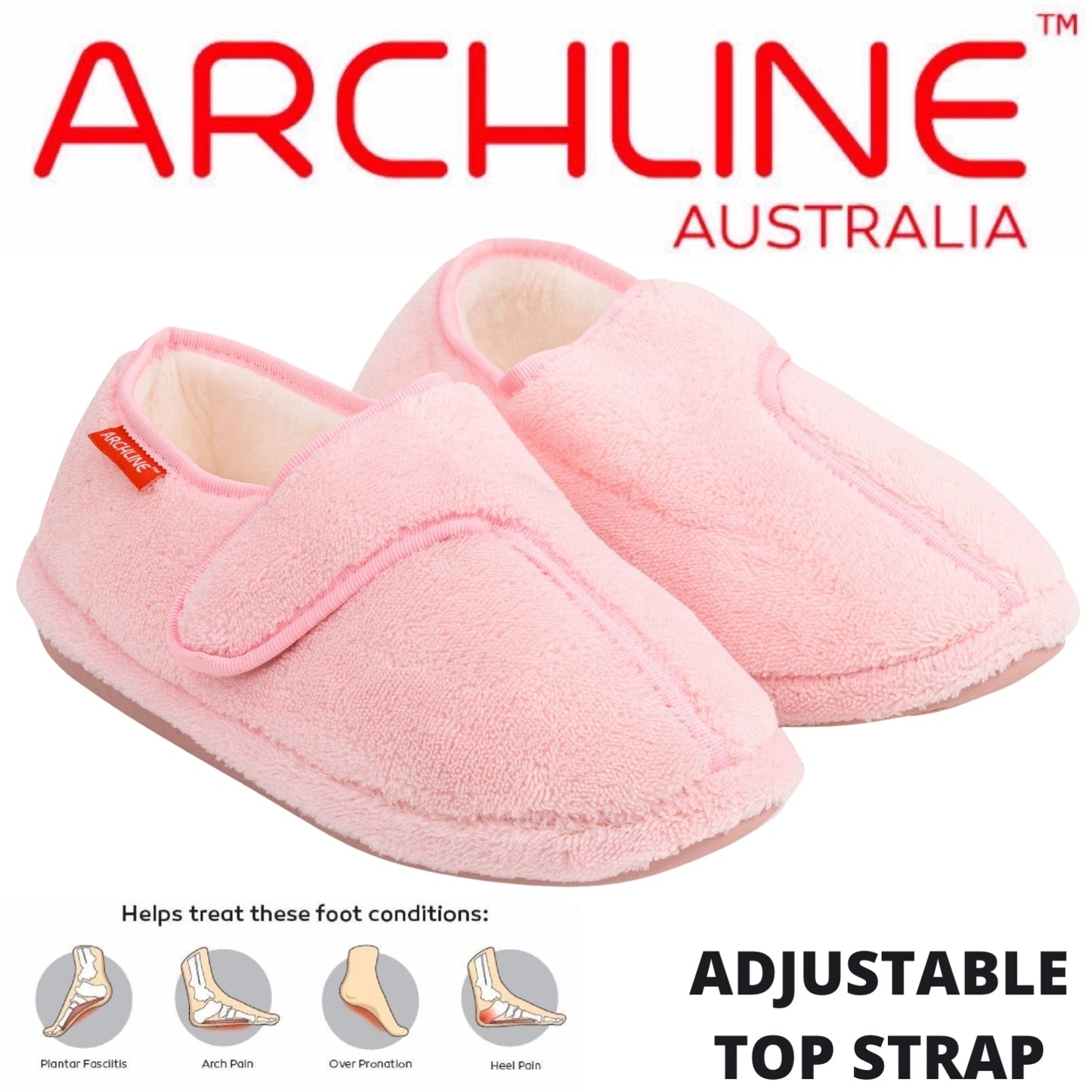 ARCHLINE Orthotic Plus Slippers Closed Scuffs Pain Relief Moccasins - Pink-1