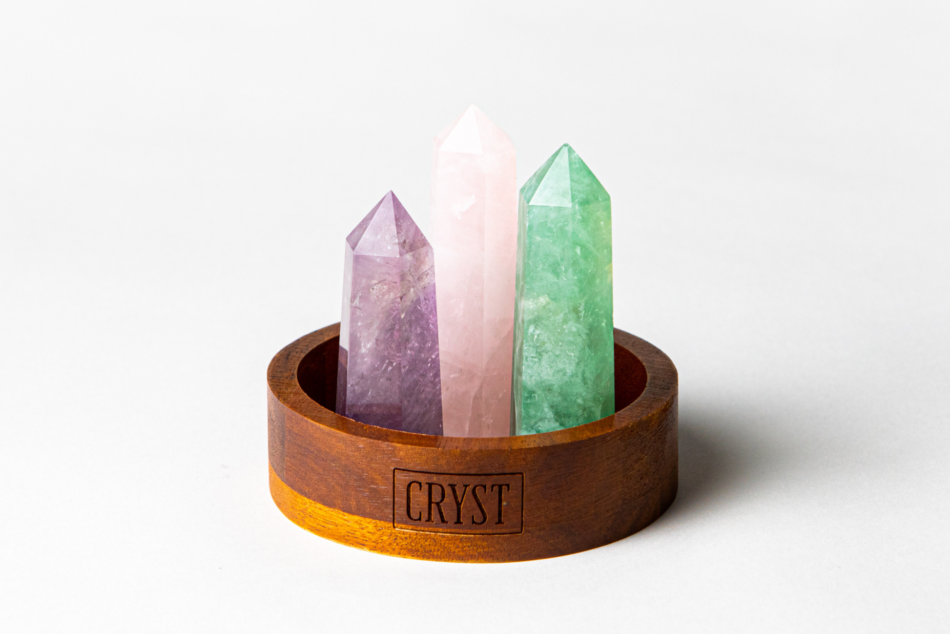 Aquarius Crystal Trio - Amethyst, Fluorite + Rose Quartz-1