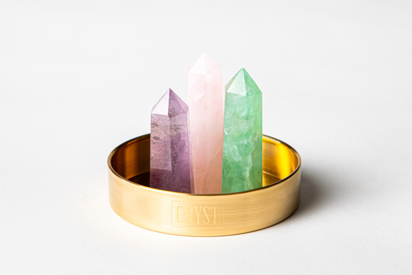 Aquarius Crystal Trio - Amethyst, Fluorite + Rose Quartz-0