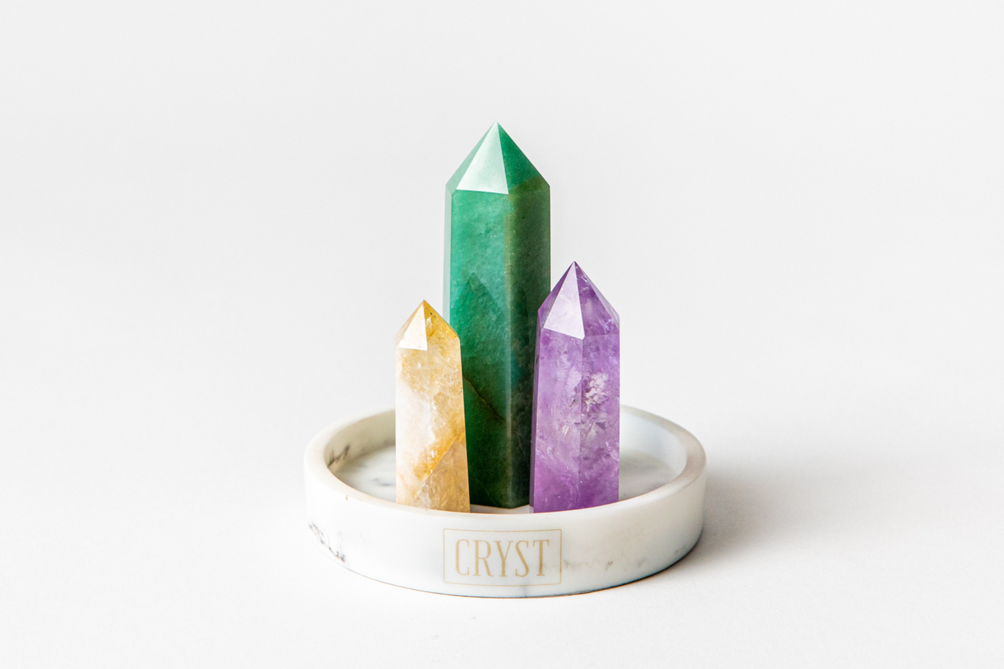 Aries Crystal Trio - Green Aventurine, Amethyst + Citrine-4