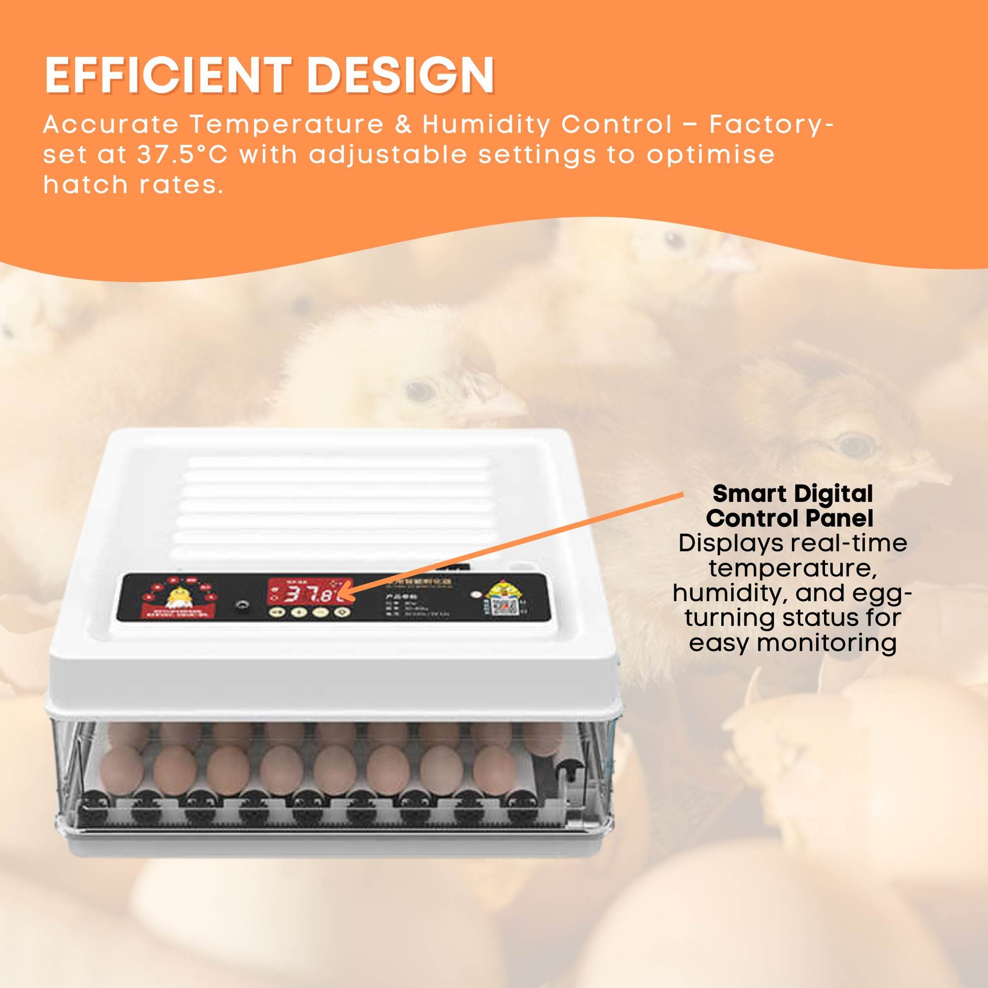 Automatic 130 Egg Incubator - Electric Digital Turning Chicken Quail Duck Hatching-2