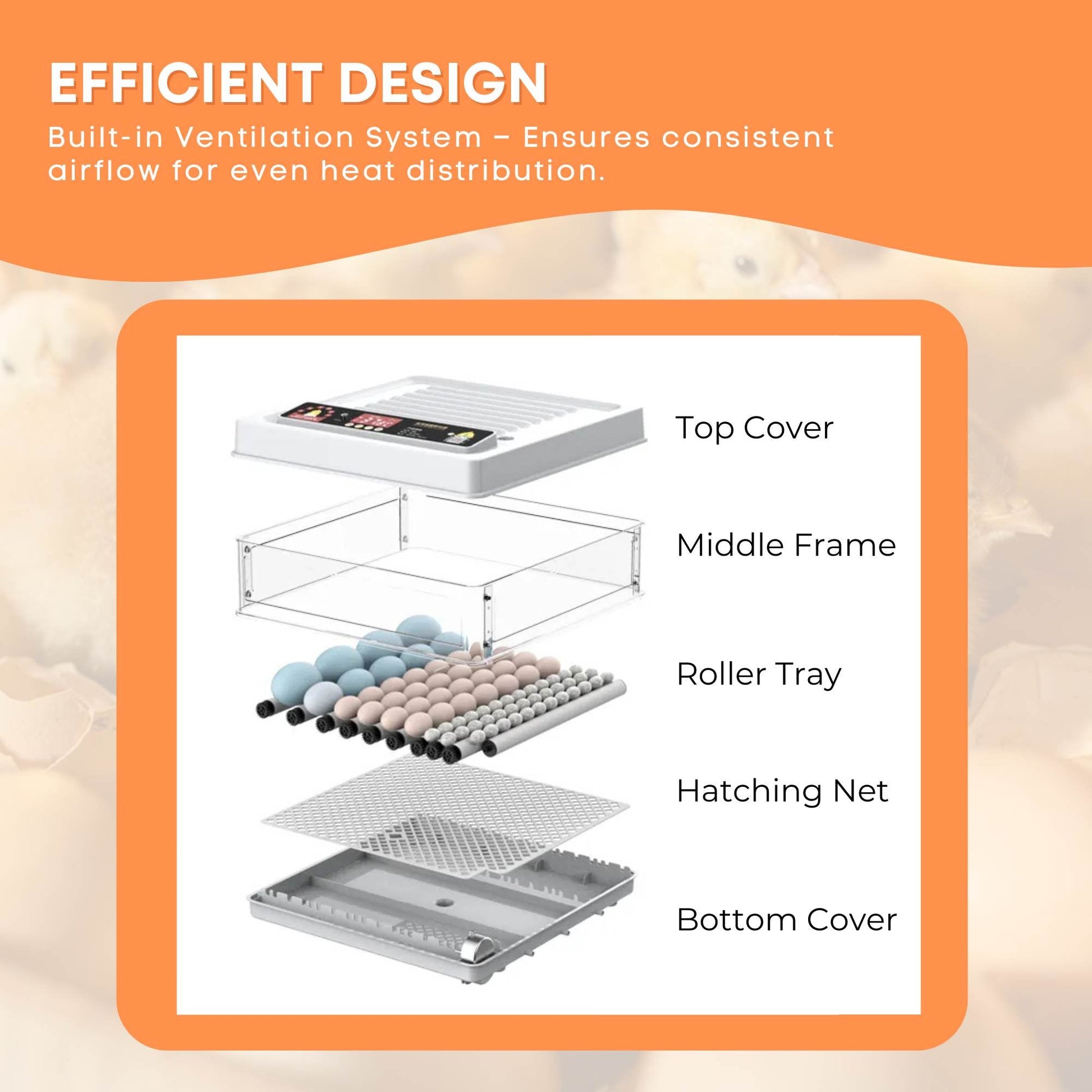 Automatic 130 Egg Incubator - Electric Digital Turning Chicken Quail Duck Hatching-3