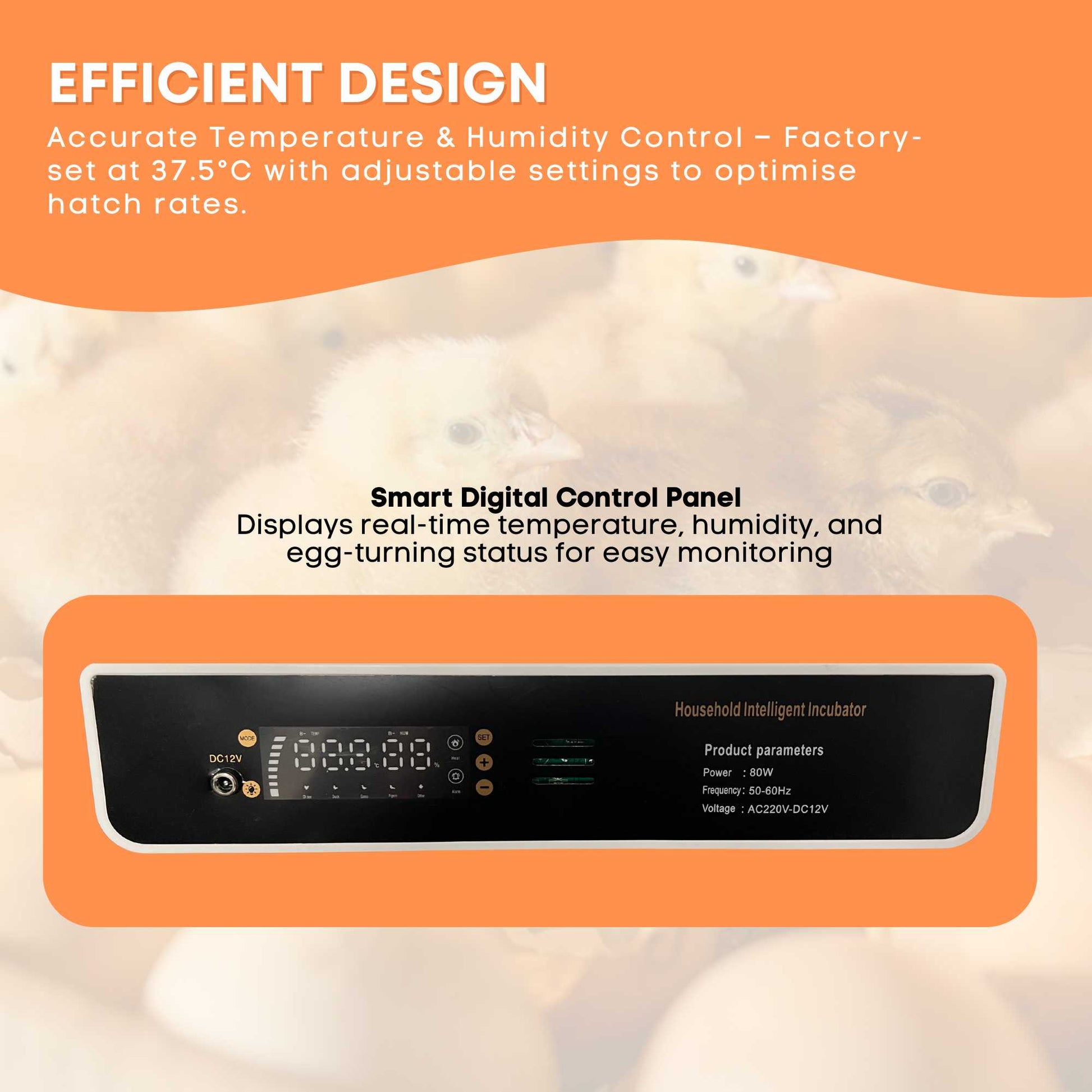 Automatic 48 Egg Incubator - Electric Digital Turning Chicken Quail Duck Hatching-4