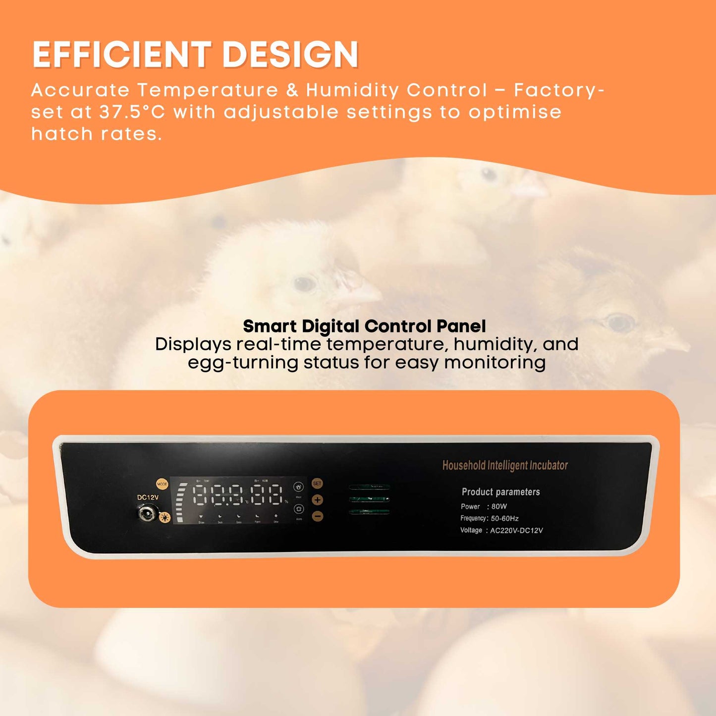 Automatic 70 Egg Incubator - Electric Digital Turning Chicken Quail Duck Hatching-2