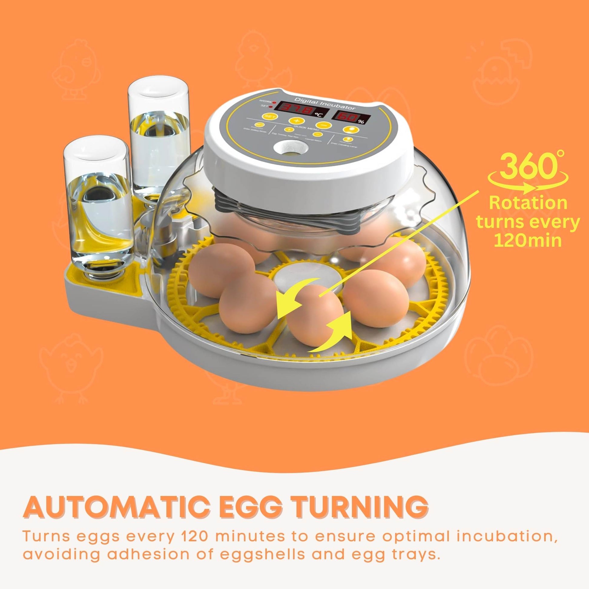 Automatic 8 / 18 Egg Incubator - Electrical Turning Chicken Quail Duck Hatching-3