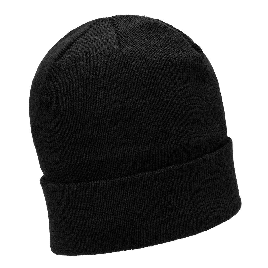 Portwest Insulatex Beanie Thermal Insulated Acrylic Hat Warm Winter Cap Knit - Black - Black