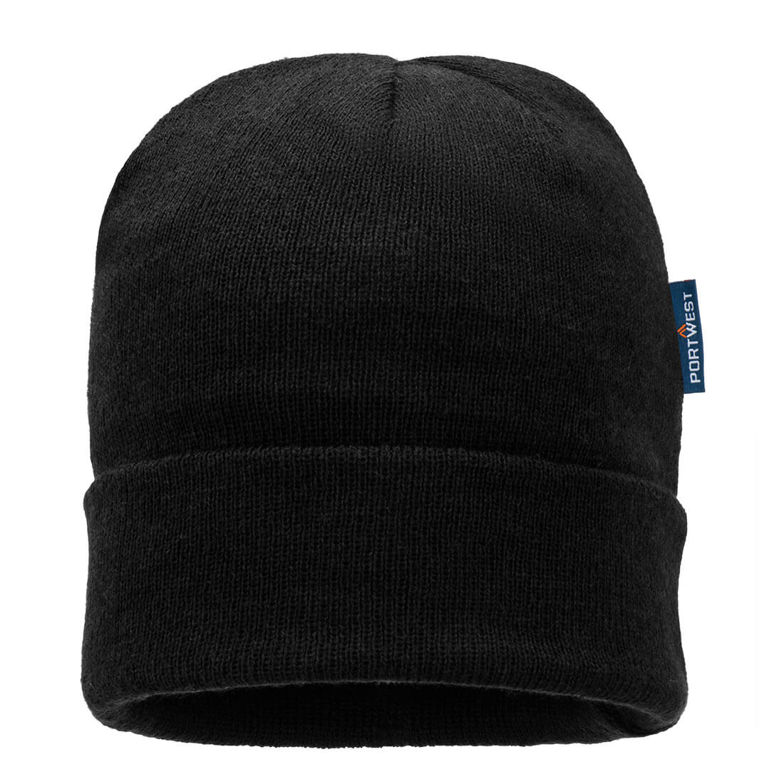 Portwest Insulatex Beanie Thermal Insulated Acrylic Hat Warm Winter Cap Knit - Black - Black