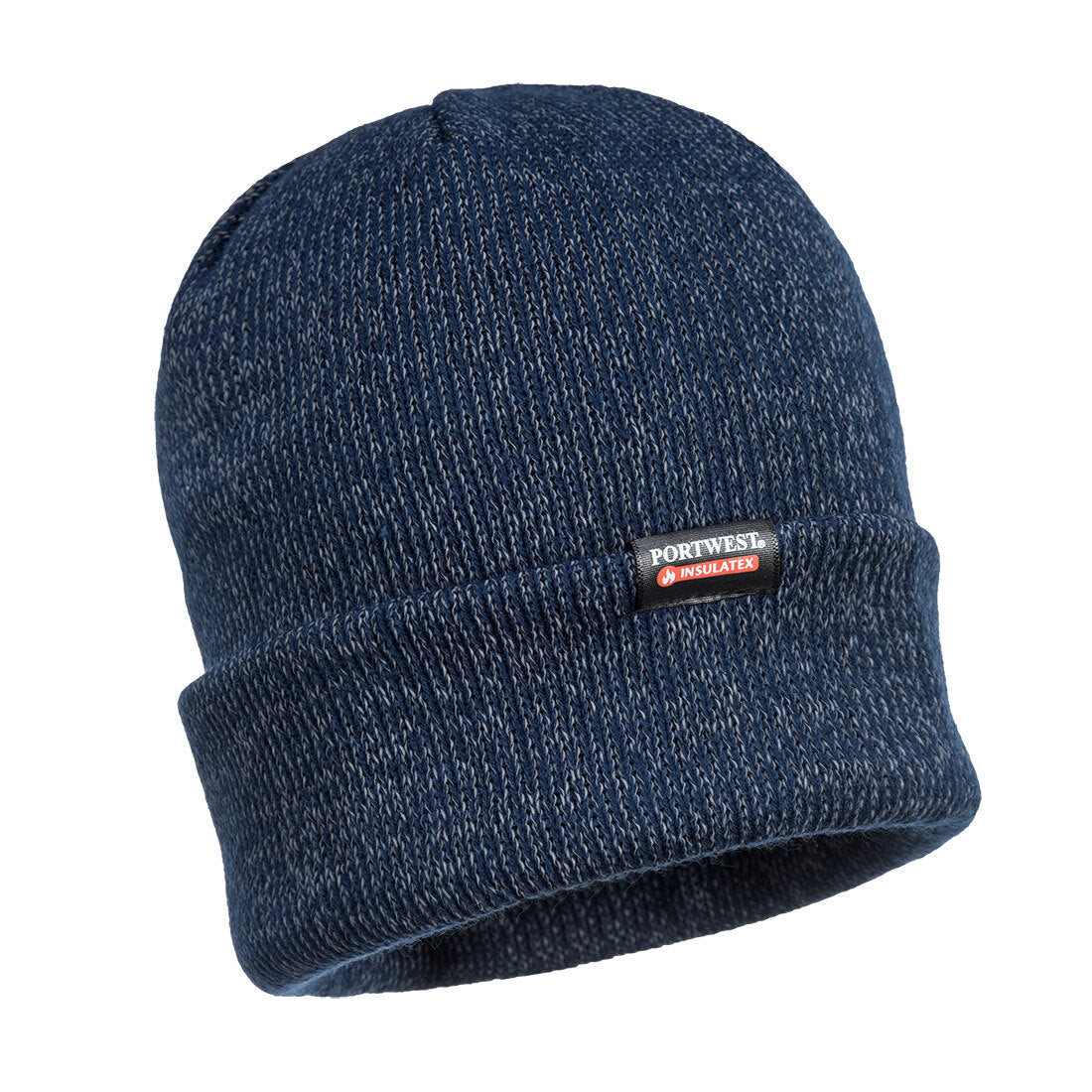 Portwest Reflective Knit Beanie Warm Winter Hi Vis High Visibility Workwear - Navy-1