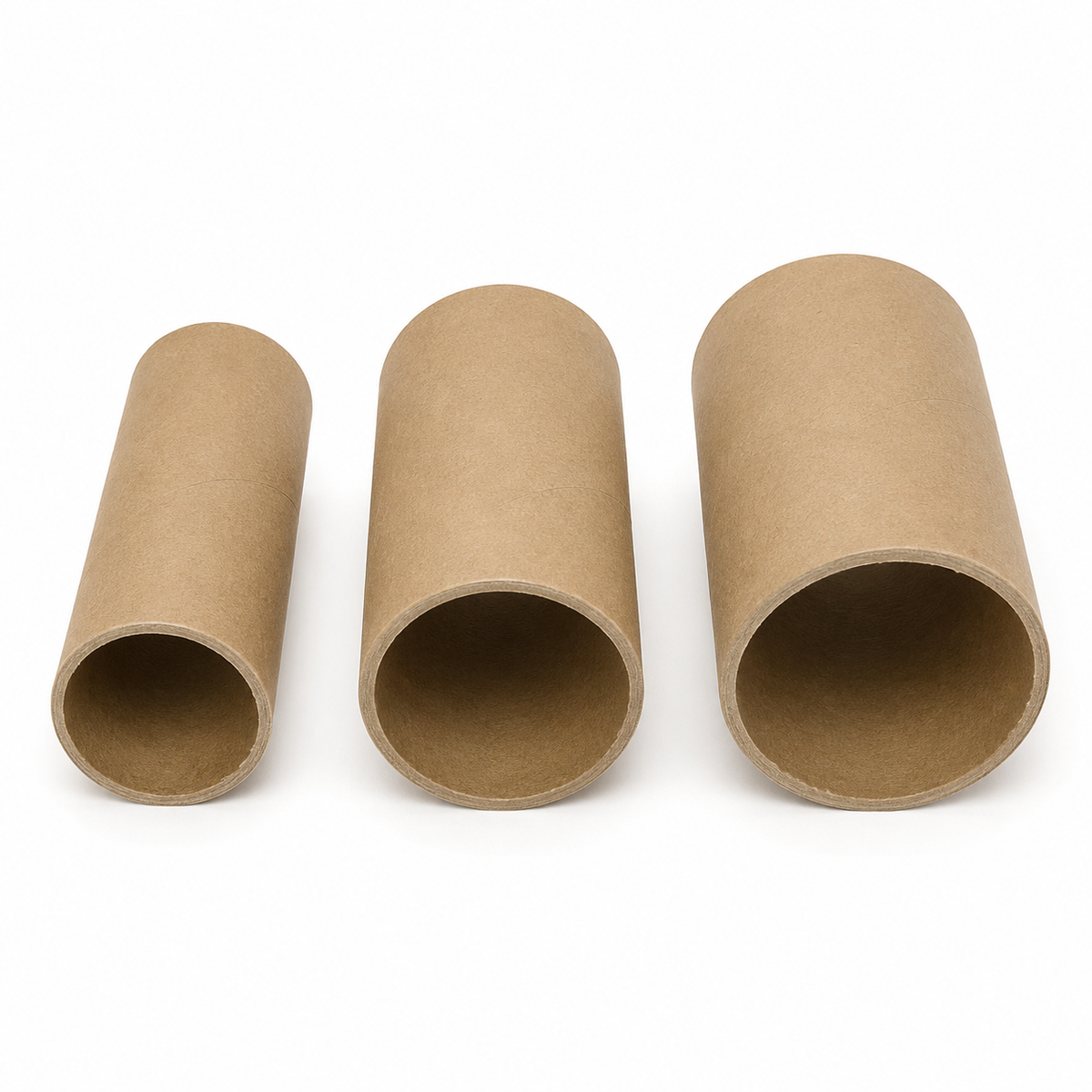 3x Strong Cardboard Paper Tubes for Arts, Crafts, Schools, DIY + More (10cm Length, 30/40/50mm Diameters) in Brown