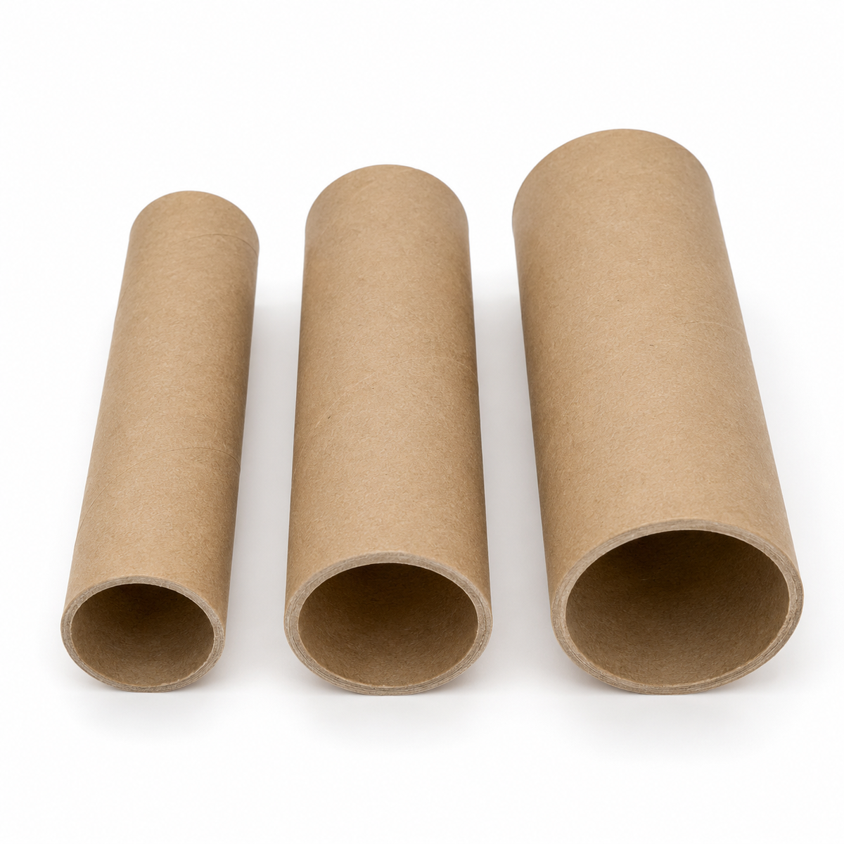 3x Strong Cardboard Paper Tubes for Arts, Crafts, Schools, DIY + More (15cm Length, 30/40/50mm Diameters) in Brown