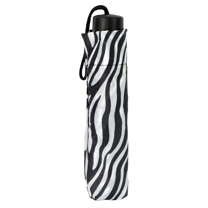 6x Brellerz Basic Wind Resistant Folding Compact Umbrella in Black/White Zebra